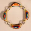 Madeira Arco-Íris Caju Tubo Curvo Estilo DIY Corda de Mão Novo Criativo Chinês Estilo Simples Contas de Oração Pulseira Estilo Casal Contas de Oração