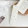 Calcetines de Verano para Mujer con Lazo, Estilo Delgado Transpirable, Estilo Fresco y Dulce Japonés, Color Gris, Calcetines Simples de Media Pantorrilla