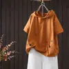 Camiseta Casual com Capuz de Manga Curta Estilo Coreano Tamanho Plus Size 100kg para Homens e Mulheres, Novo Top Versátil e Tendência Verão 2026