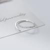 Anel Nalan de Prata Esterlina S925 com Linha Única de Micro-Embutidos de Diamante para Mulheres Estilo Coreano Fashionável Simples Anel de Linha de Diamante J6618