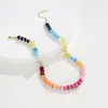 Collar con colgante de letra de 14 quilates para mujer, joya de piedras preciosas de colores, joyería de playa de verano, gran oferta en Amazon