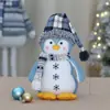 Natal Transfronteiriço Novo Tecido Azul Urso Polar Pinguim Boneco Criativo Conjunto de Feriado Decoração Enfeites