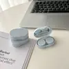 Caja doble simple y elegante para niñas, estuche de color sólido para lentes de contacto, portátil y atractivo, linda caja de almacenamiento y cuidado