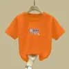 2070# Camiseta de Algodón de Manga Corta para Niños Nuevo Estilo 2025 Casual de Verano para Niños Top de Manga Media para Niños y Niñas Camiseta