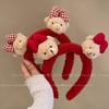 Bonita diadema de felpa roja de Corea del Sur para mujer, diadema de ala ancha de alta gama, joyería, tocado antideslizante, venta al por mayor