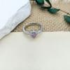 Anel Colorido Amor Zircônia Diamante Anel Feminino Alto Padrão Abertura Ajustável Coração Moda Versátil Sem Cor Acessórios