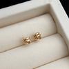 Lo real es muy pequeño, simple y pequeño, moda para estudiante que va al trabajo, micro incrustado de circón, todo combina, chapado en oro de 14K, pendientes de fábrica