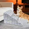 Escalera de Escalada para Perros Pequeños y Gatos para el Hogar de 2, 3 y 4 Escalones, Peldaños Antideslizantes, Escalera para Sofá de Cama para Mascotas Multicapa Desmontable y Lavable
