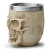 Vaso de licor con forma de calavera, calavera de resina, decoraciones de Halloween, decoración del hogar, taza de café para bar