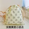 Bolsa de tecido de algodão popeline floral pequena com cordão para armazenamento de bolso atacado de fábrica
