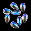 Accesorios de Colgante de Gota de Agua de Vidrio de Colores, Cuentas Perforadas Irregulares Electroplateadas, Piezas de Colgante para Pasador de Pelo Estilo Antiguo DIY