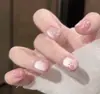Modelo Nacional Más Vendido Combinación de 10 Piezas de Manicura Dulce Estampado de Leopardo Dibujos Animados Largas Pedrería Francesa Ojo de Gato Uñas Portátiles Venta al por Mayor