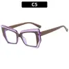 Estilo Francés de Pintura al Óleo Ojo de Gato Espejo Plano Marco de Gafas Artístico Transfronterizo Marco Grande Gafas con Filtro Extremo de Luz Azul