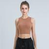 Verano Nuevo Estilo Acanalado Running Deportivo Estilo Chaleco para Mujer Verano Top de Yoga con Almohadillas en el Pecho, Hermoso Top de Fitness de Espalda