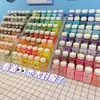 Estante de Almacenamiento + 63 Botellas Cuadradas, Estante de Almacenamiento para Cuentas, Estante de Exhibición de Escritorio con Niveles de Botellas, Estante de Almacenamiento Transparente