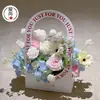 Set de 4 Piezas para el Día del Maestro de Cajas de Flores Sencillas Huecas de Mano, Bolsas de Papel Plegables Estilo Inglés para Arreglos Florales, Materiales Florales para DIY