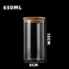Frasco de Almacenamiento de Vidrio de Borosilicato de 80 mm Tarro Sellado para Frutos Secos Multigrano de Cocina Tapa de Madera de Bambú Frasco de Almacenamiento para Dulces y Té