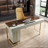 Escritorio de lujo italiano minimalista, ligero, estilo crema, escritorio de estudio para apartamento pequeño, escritorio de estudio de alta gama, escritorio de computadora