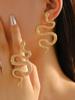 Pendientes de serpiente exagerados retro europeos y americanos, moda punk, aleación geométrica, pendientes de serpiente con animales tallados.
