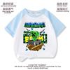 Camiseta Infantil de Algodón Puro para Niño Manga Corta Verano 2025 Estampado Minecraft para Niños Mayores Top de Moda
