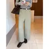 ICCIICC Trece Líneas Otoño Nuevo Estilo Coreano Ajustados Rectos Pantalones de Nueve Puntos Simples para el Trabajo Casual para Mujer 1685