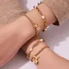 Estilo Ins Europeo y Americano Diseño de Moda Minimalista Colgante de Oso con Circonita 5A Pulsera de Bolas Redondas Acero Inoxidable Joyería Elegante Transfronteriza