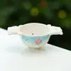 Peneira de Chá Dourada Haiqing Filtro de Chá com Duas Alças e Flores Pintadas Infusor de Chá Acessórios para Conjunto de Chá Kung Fu Doméstico