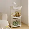 Carrito de almacenamiento móvil de múltiples capas para uso doméstico en sala de estar, dormitorio, cocina, con cajones, para bocadillos y juguetes, con ruedas y estantes