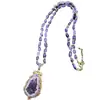Nuevo colgante de corona de perla barroca natural cadena de suéter de cristal de piedra antigua collar de nicho suministro al por mayor