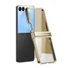 Adequado para Samsung Z Flip7/6/5 Capa de Celular de Três Peças 4/3 Galvanizada Transparente Tela Dobrável Ultra Fina Proteção Anti-Queda