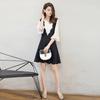 Vestido nuevo de primavera y otoño con leche de papaya, moda coreana, elegante vestido camisero de encaje de ganchillo de dos piezas, moderno