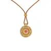 Collar con Colgante de Girasol con Diamantes de Punto Rojo y Verde Tienda de Oro Mismo Estilo Reemplazo Cobre Chapado K Oro Colgante Perla Cadena para Suéter Venta al por Mayor