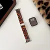 Pulseira de Relógio Três Peças Estampa de Leopardo Adequada para Apple Watch S10 S11 Huawei Fit4 Xiaomi 9Pro Pulseira de Resina Imitação