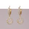 Brincos Europeus e Americanos Simples Micro-Cravejados com Zircônia Coração Borboleta Gancho de Orelha Fivela de Orelha Moda 18K Brincos Olho de Demônio