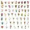 60 adesivos novas flores e plantas tulipas feitos à mão DIY criativo material para conta manual decoração adesivos para celular copo computador