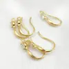 Ganchos para Oreja de Cobre Chapado en Oro de Color Fuerte y Duradero con Zirconitas Incrustadas y Argollas Colgantes Ganchos para Pendientes DIY Accesorios para Joyería de Oreja Materiales