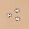 Joias de Prata 925 Floco de Neve Prata DIY Pulseira de Cristal Espaçador de Contas Espalhadas Anel Anel Acessórios Corda Feita à Mão