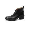Botines de piel de oveja ultraligeros y ultrasuaves, colección otoño/invierno 2026, suela gruesa, tacón medio robusto, punta redonda, piel auténtica, corte en V, cómodos, suela suave, botines cortos para mujer
