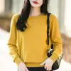 Colección Nueva Primavera 2026: Suéter de punto para mujer con cuello redondo y manga larga, Suéter fino sin costuras, Top versátil como capa base