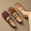 Estilo Girly Dulce Lazo Cabeza de Muñeca Costura de Piel de Vaca Mary Jane Otoño 2025 Tacón Interno Alto Zapatos de Piel Genuina