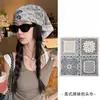 Pañuelo de cabeza estampado amarillo para mujer, nuevo modelo 2026, bufanda cuadrada elegante de moda retro americana, hace que la cara se vea más pequeña, turbante, accesorio para el cabello