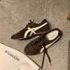 Zapatillas de Entrenamiento Alemanas Meilade de Bloques de Color Retro para Mujer 2025 Nueva Moda Versátiles con Punta Redonda con Cordones Deportivas Casuales