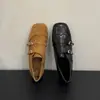 ¡Aumento de altura oculto de 4 cm! Mocasines Cuadrados Tallados Estilo Retro para Mujer, Nuevos Zapatos de Cuero Estilo Británico Otoño e Invierno