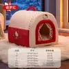 Nido para Gatos Cerrado a Prueba de Viento y Cálido con Forma de Casa Curva Co-Branded de Sanrio, Suministros para Mascotas para Perros Grandes, Medianos y Pequeños