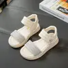 Sandalias Casuales para Niñas 2026 Verano Chanclas Blancas Suela Suave Elegantes Zapatos de Playa Versátiles Zapatos Individuales para Niñas