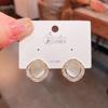Pendientes de botón de ojo de gato de diamante de alta calidad estilo aguja de plata, lujo ligero, irregulares tridimensionales, circón, estilo coreano, cuadrados, joyería de moda