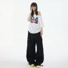 Yd@Calças Cargo com Cordão de Design Americano Primavera e Verão Novo Solto Pregueado Calças Leggings Paraquedista Casuais de Perna Larga