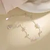 Pulsera Yixuan Clásica de Perlas Redondas, Perlas de Arroz, Perla Estrellada, Estilo Suave, Romántico y Femenino, Pulsera de Perlas Plateadas