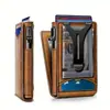 Carteira Bi-Fold Flip Color Blocking Transfronteiriça para Homens, Porta-Cartões de Metal Antifurto Rfid, Carteira Multifuncional para Homens de Negócios