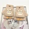 Luvas infantis outono e inverno bebê meninos e meninas quente acolchoado cinco- dedo flip escrita worry- livre de desenhos animados luvas fofas atacado